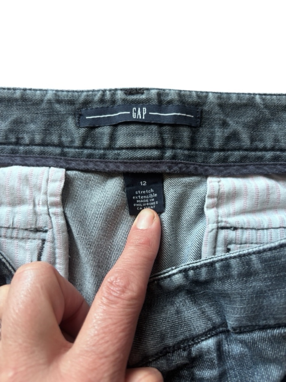 Gap Denim Capri Pants Size 12 Stretch Mid Rise Cropped Jeans Blue Casual - Picture 4 of 6